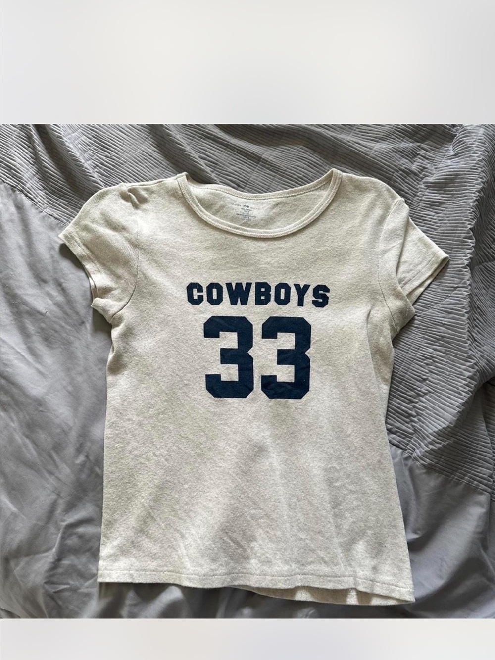 Brandy White 'Cowboys 33' Short Sleeve Tee
